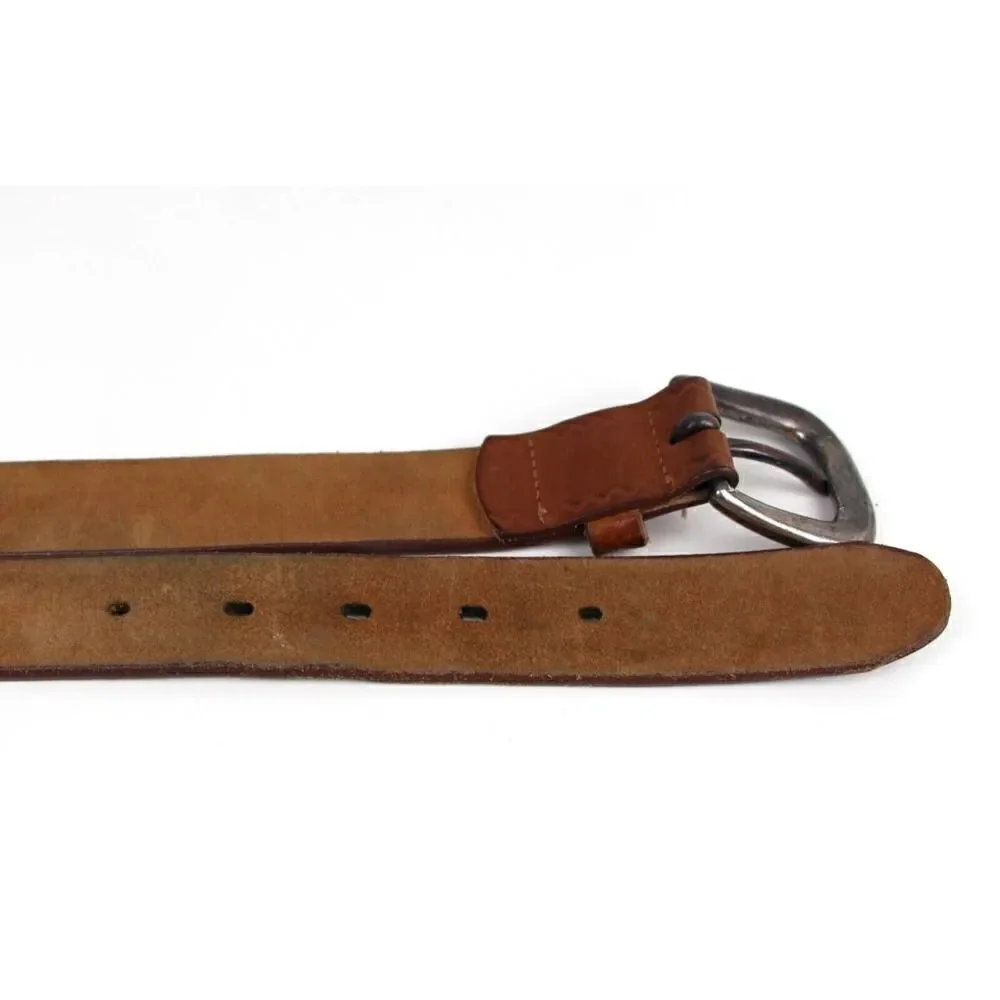 TOOLED SADDLE BROWN GENUINE LEATHER 1.25
